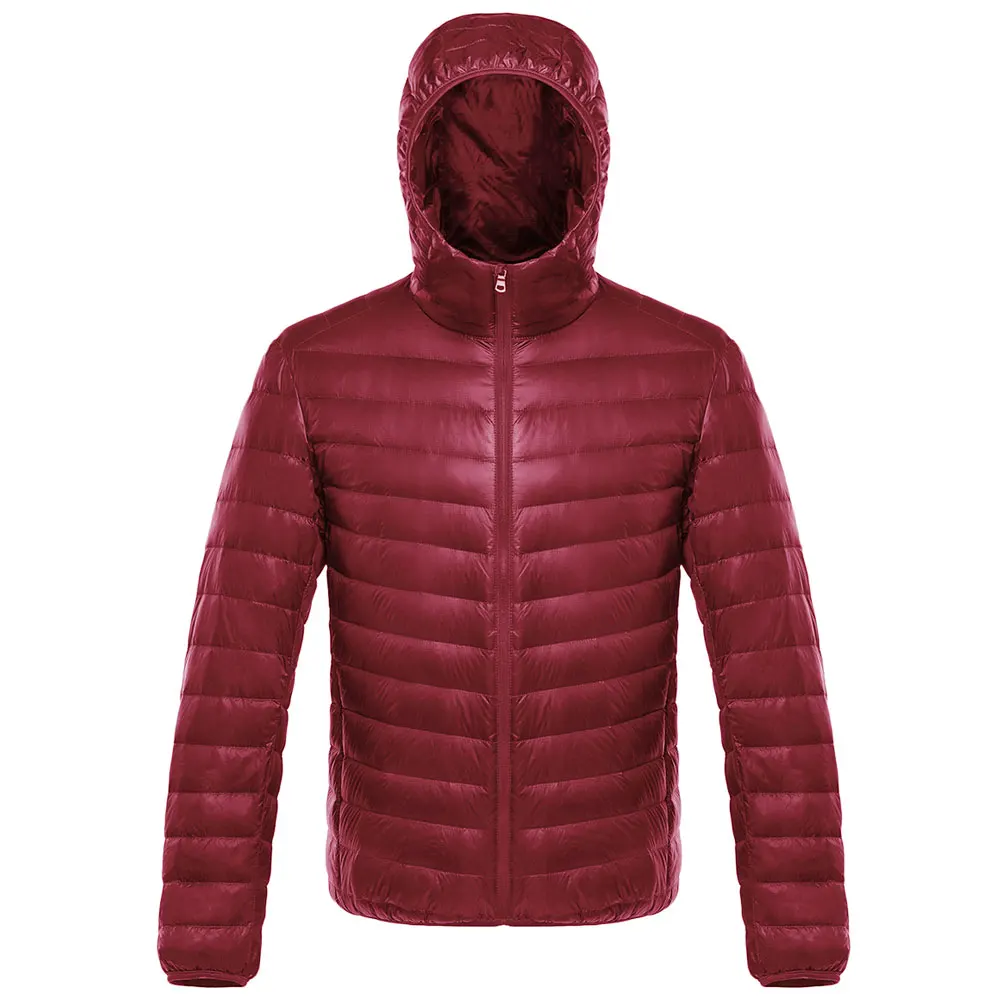 Hooded Down Jackets Men Autumn Winter 90% White Duck Down