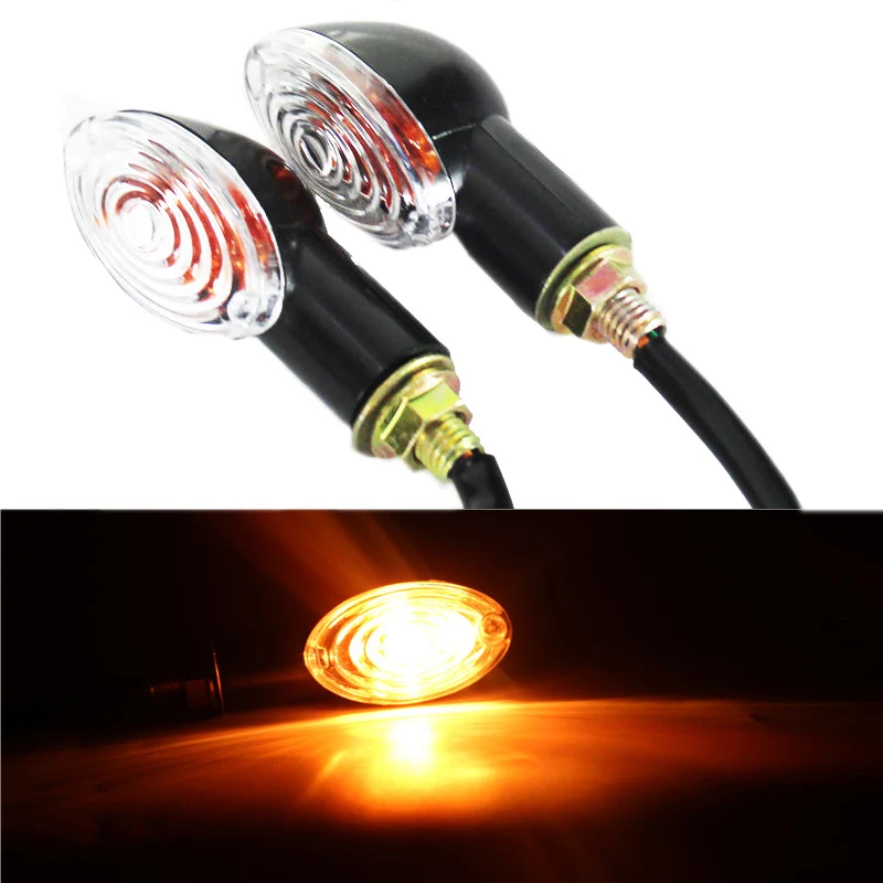 1 Pair 12V LED Turn Signal Light Motorcycle Indicators Lamp Amber