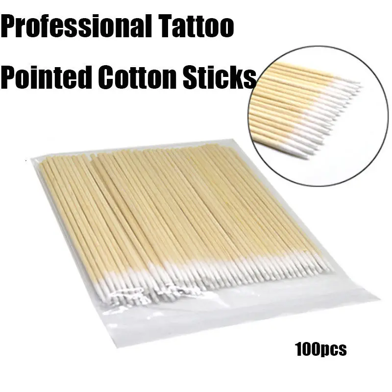 

Makeup Tools Tattoo Pointed Cotton Sticks Professional 100pcs/pack