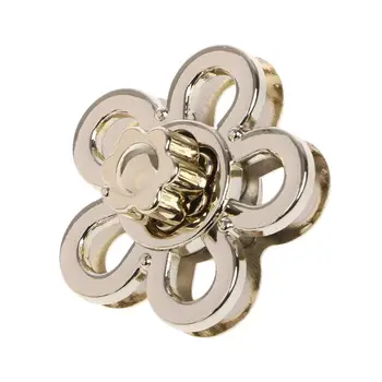 

Flower Shape Clasp Turn Lock Twist Locks Metal Hardware For DIY Handbag Shoulder Crossbody Bag Purse