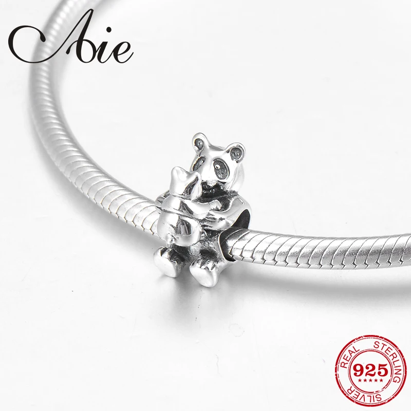 

Love animals 925 Sterling Silver lovely Mother and child bear fine Beads Fit Original Pandora Charm Bracelet Jewelry making