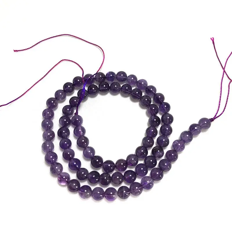 

There are 10 mm natural semi-finished B-grade amethyst beads for DIY Bracelet necklace with silver jewelry