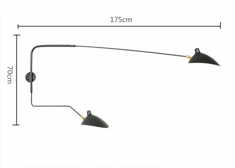 Современный настенный светильник с утиным клювом, Кулисный рычаг, настенный светильник для спальни, прикроватные лампы, светильник для гостиной, светодиодный настенный светильник в помещении, светильники - Цвет абажура: 2 heads