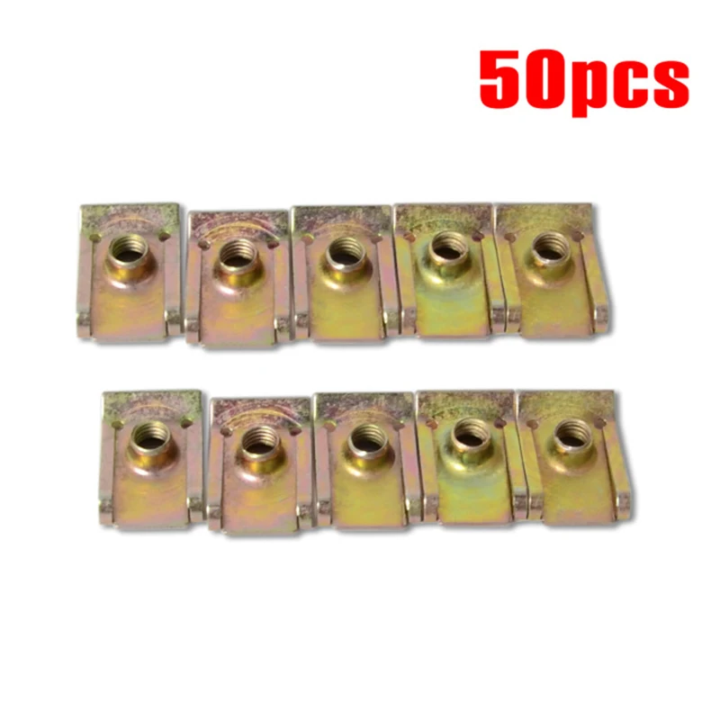 50 Uds de placa de Metal Puerta de coche Panel guardabarros U tornillo Clips de velocidad M6 loco ► Foto 1/5