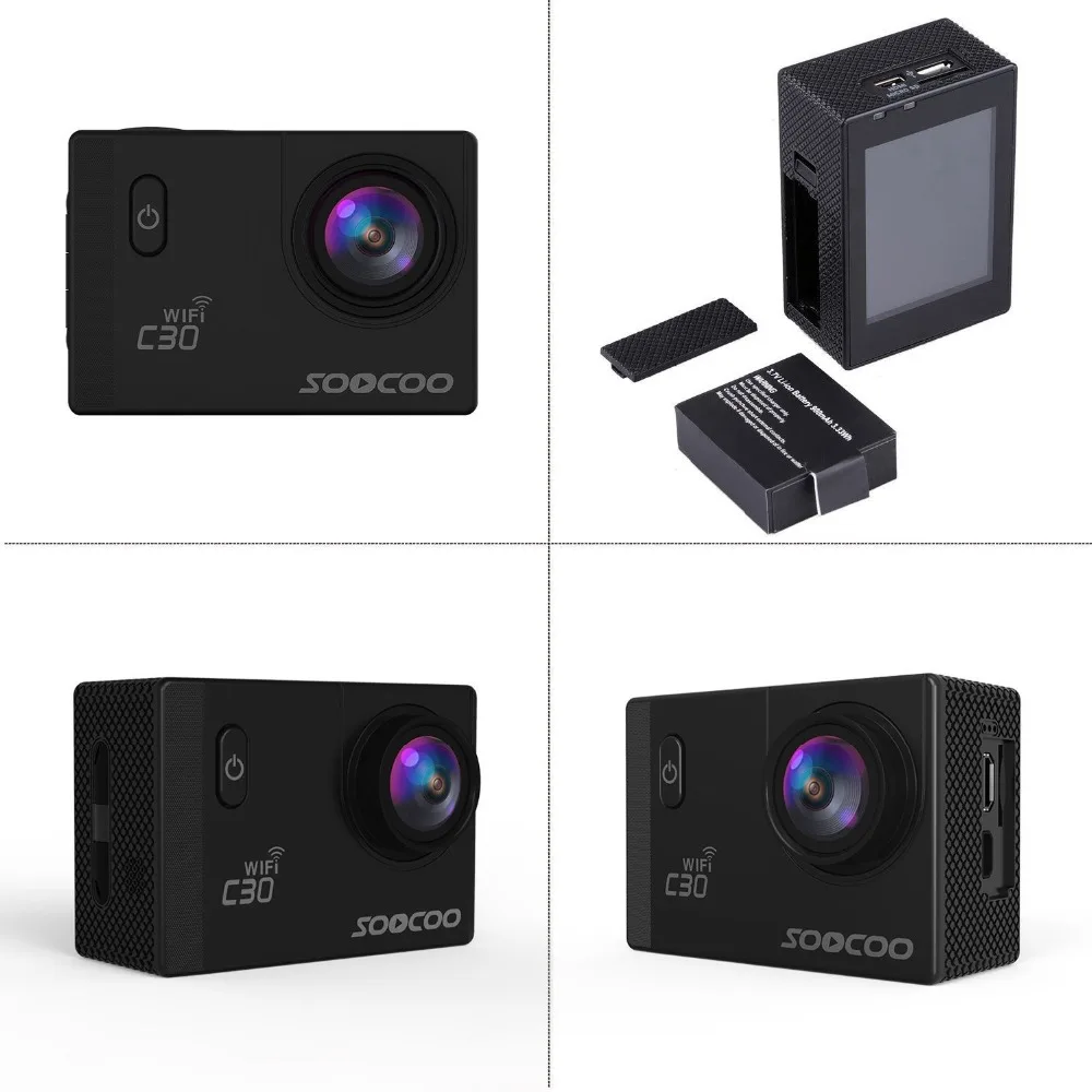 Действий Камера soocoo C30/C30R удаленного HD 4 K Wi-Fi 1080 P 60fps 2,0 ЖК-дисплей 170D Спорт Go Водонепроницаемый Pro Камера