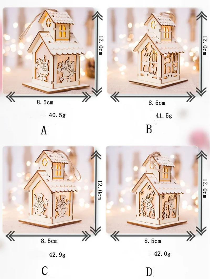 Светодиодный деревянный дом забавная Рождественская елка висячие украшения украшение для праздника