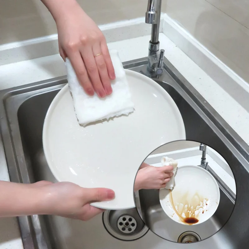 

5PCS Double-layer Bamboo Fiber Anti-oil Cleaning Cloths Household Washing Dish Multifunctional Cleaning Tools Accessories