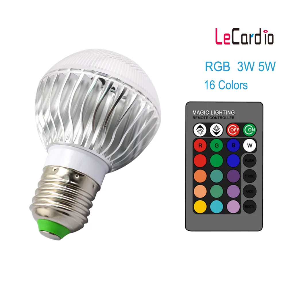 

E27 E14 RGB Led Bulb 16 Color Changing Magic Led Night Light Bulb Lamp Dimmable Stage Light 85-265V 110V 220V/Remote Control