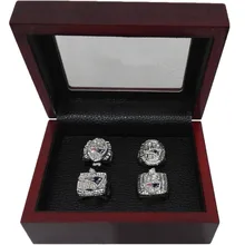 Anillos de aleación De Conjuntos de Réplica Super Bowl 4 Años Establece 2001/2003/2004/2014 New England Patriots campeonato Anillo Con Caja De Madera