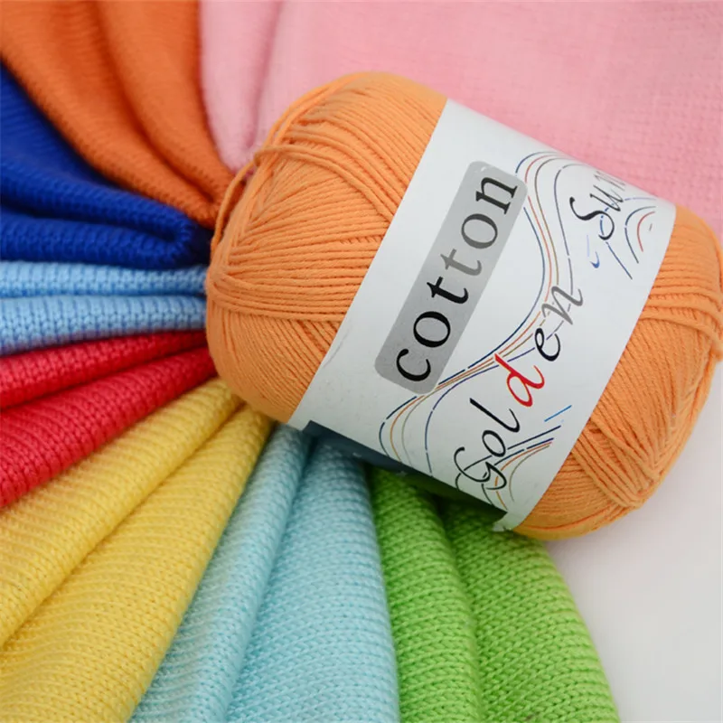 

Wholesale 50g/ball Worsted Soft Baby Yarn 100% Cotton Yarn Hand Knitting Yarn Crochet Cotton Thread Infant Sweater Blanket JK486