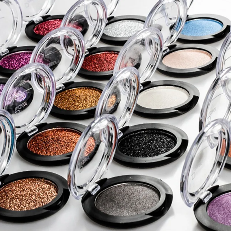 

Professional 20 Styles Makeup Shiny Shimmer Black Eyeshadow Single Palette Cosmetics Waterproof Glitter Eye Shadows