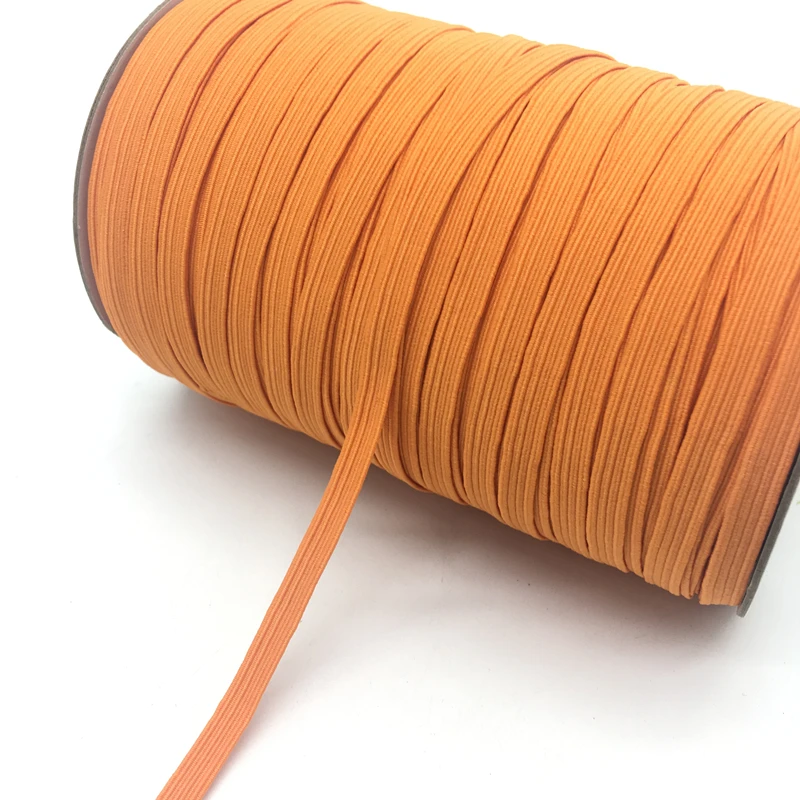 32 цвета) 5 ярдов/партия 7 мм эластичная лента Многоуровневая утолщенная атласная эластичная лента отделка швейная кружевная отделка спандекса - Цвет: Orange