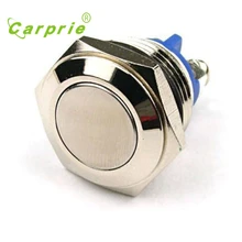AUTO Start Horn Button Momentary Steel 16mm Push Button Switch Car Dash 12V Metallic luster and blue color metal switch Au 05