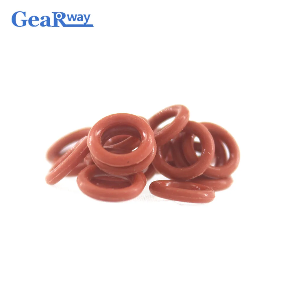 

Gearway Red Silicon O Ring Seal 2.4 mm CS O-ring Seal Gasket 8/9/10/11/12/13/14/15/27/28mm OD VMQ Good Elasticity O Ring Seals
