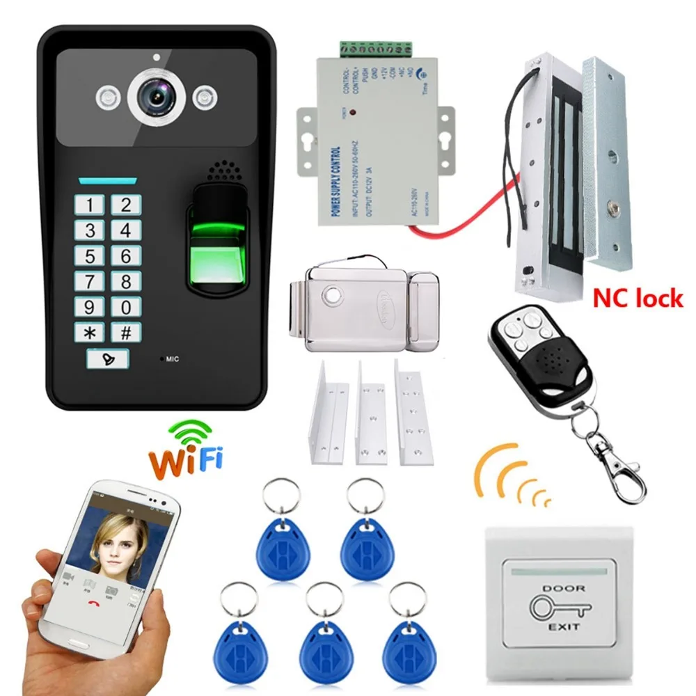 Домашний набор HD 720P беспроводной WIFI RFID пароль видео дверной звонок Домофон