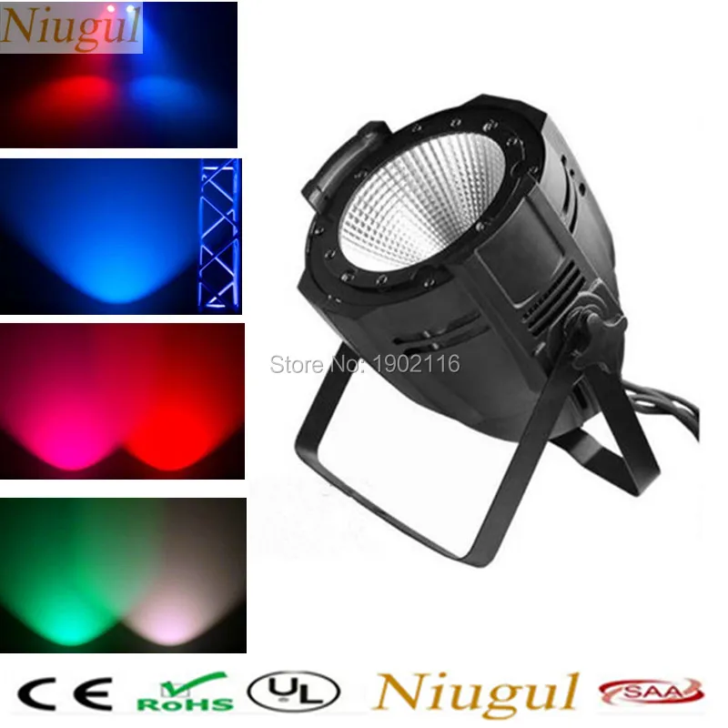 Niugul free et expédition rapide 100 w cob rgbw par64/dmx512 led scène effet lumière/dj par/rgbw disco party lumières/famille dj éclairage