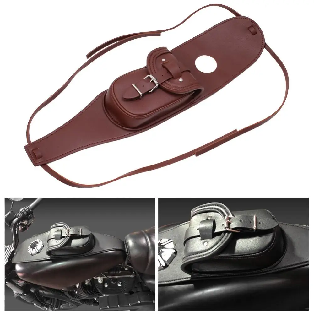 

Motorcycle Waterproof Gas Tank Bag Cafe Racer Dash Console Center Pouch Bag Leather Fit for Harley Sportster XL48 883 1200