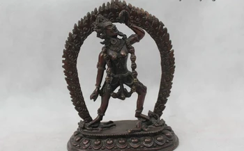 

7"China Tibet Tibetan Buddhism Copper Stand Vajrayogini Buddha Kwan-Yin Statue