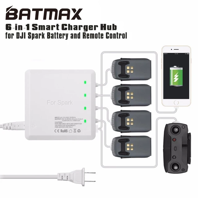 $34.72  Universal 6 In 1 Battery Charger for DJI Spark Drone Battery DJI Spark Drone RC Quadcopter with Dua