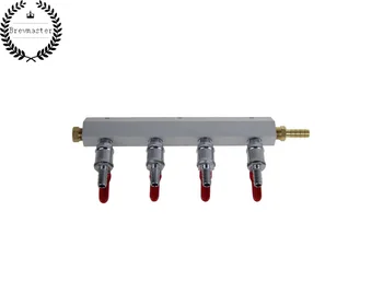 

GAS LINE SPLITTER 4 OUTPUT / 4 WAY MANIFOLD WITH CHECK VALVES (5/16inch, 8mm Barb) US standard