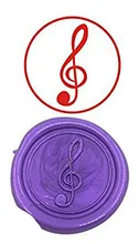 Music Note Treble Vintage Custom Luxury Wax Seal Sealing Stamp Brass Peacock Metal Handle Sticks Melting Spoon Wood Gift Box Set