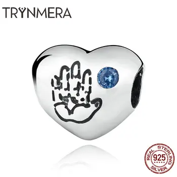 

925 Sterling Silver Heart Charm fit Pandora Bracelet Jewelry Lucky Hand Heart Beads Silver Charm Jewelry Accessories
