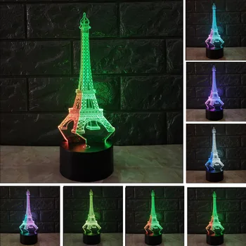 

Amroe Custom Novelty Mixed Color Romantic France Eiffel Tower IR RGB 7 Colors Change Night Light Mood Child Kids Xmas Toy Gifts
