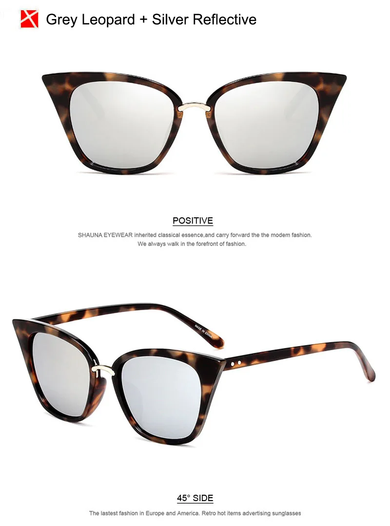 SHAUNA, элегантные женские солнцезащитные очки "кошачий глаз", фирменный дизайн, модные металлические петли, украшение для ногтей, оптические очки, близорукость, оправа UV400