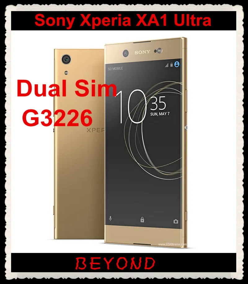 Sony Xperia XA1 Ultra Dual G3226,, разблокирована, GSM, две sim-карты, 4G, LTE, Android, четыре ядра, ram, 4 Гб rom, 64 ГБ, 6,0 дюйма, 23 МП и 16 Мп, 2700 мАч