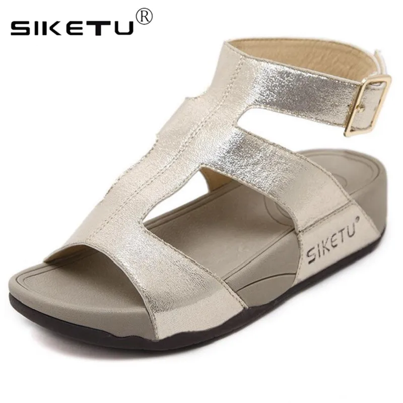 

SIKETU Ladies Gladiator Beach Sandals Women Summer Shoes Woman Comfortable Fashion Belt Buckle zapatos mujer Big Size 35-41
