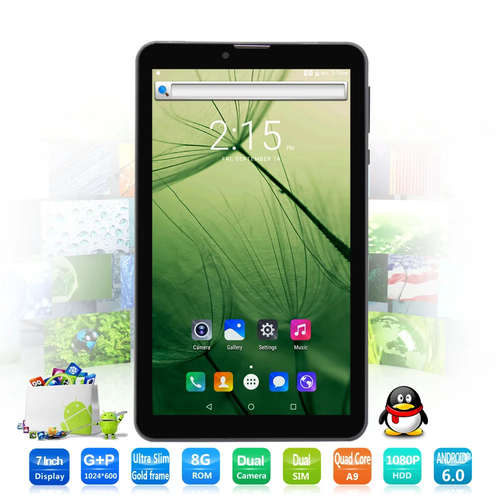 

New Arrival 7 Inch Android 6.0 Tablets Pc Dual Core 3G Phone Call Dual SIM Card WiFi Bluetooth 8GB Tablet Pc Cheap and Simple