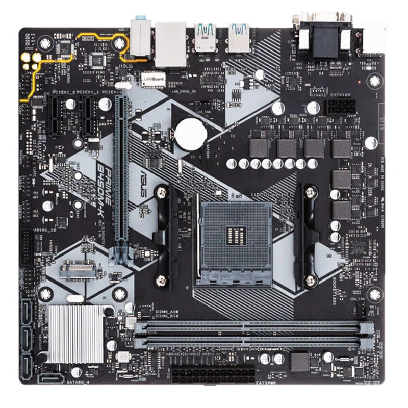 ASUS PRIME B450M K системная плата AMD AM4 M ATX R7 DDR4 3200MHz USB3.1 32GBVGA DVI оригинальная упаковка M.2