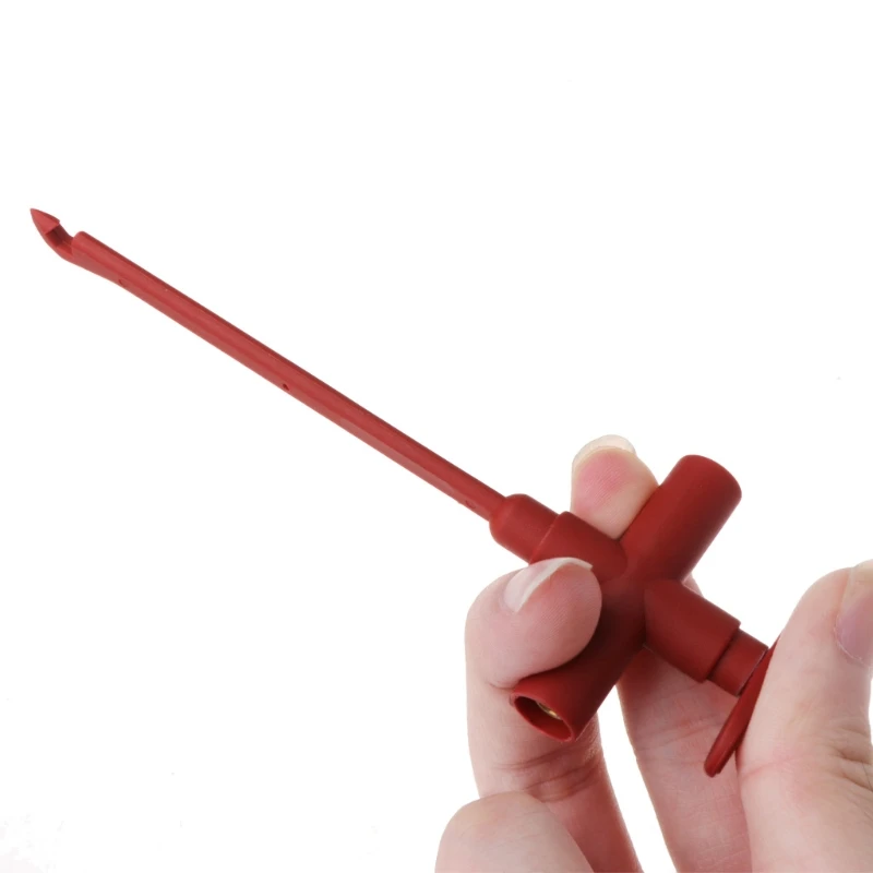 

2PCS Black Red Insulation Piercing Needle Clip Test probe Banana Jack Spring Loaded Copper