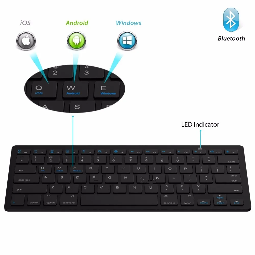  Kemile Wholesale Professional Ultra-slim Wireless Keyboard Bluetooth 3.0 Keyboard Teclado for Apple