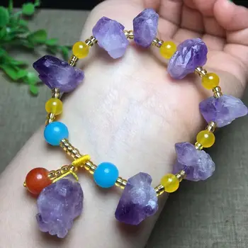 

High quality Natural Amethyst points Accessories healing stones bracelet for birthday gifts