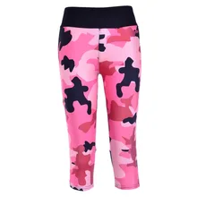 New 1091 Sexy Girl Women Army Camouflage Pink 3D Prints Workout Fitness stretchy elastic Cropped Trousers Leggings Pocket Pants