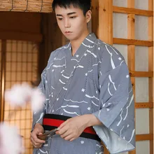 Весенне-осенний халат для влюбленных, роскошное кимоно, летняя мужская сексуальная ночная рубашка, мужской халат, мужские халаты для отдыха, A60611