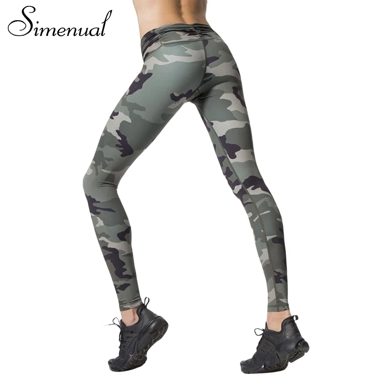 Online Simenual Harajuku camouflage print fitness legging weibliche hosen 2018 freizeitsport dünne sexy bodybuilding leggings für frauen legins