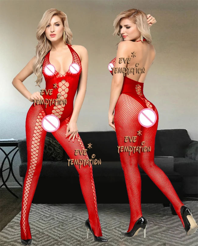 Сексуальная одежда для сна нижнее белье Babydoll боди сетчатые чулки искушение