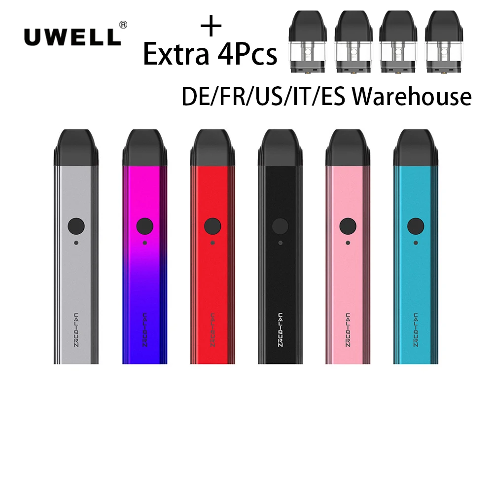Оригинальный 11 Вт Uwell Caliburn Pod Kit электронная сигарета с 2 мл картридж 520 мА/ч собран