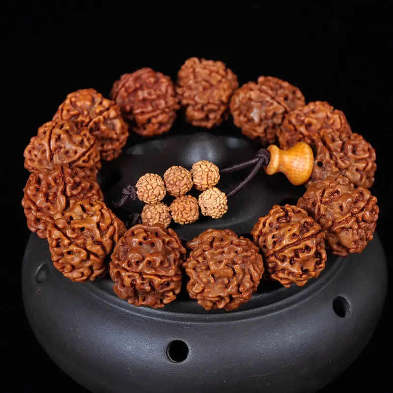 Koraba Fine Jewelry пять лепестков Rudraksha семена Бодхи Тибет буддизм Эластичный Браслет