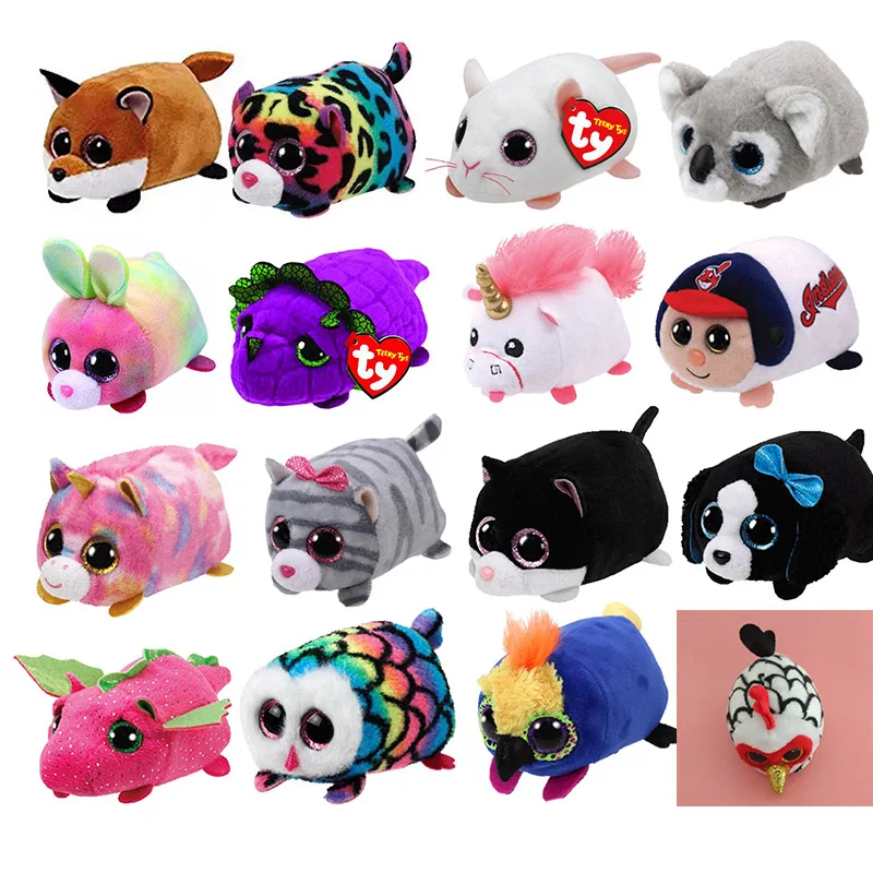 

TY Beanie Boo teeny tys Plush - Icy the Seal 9cm Ty Beanie Boos Big Eyes Tiger husky cat penguin spider Plush Toy Doll Baby Kids