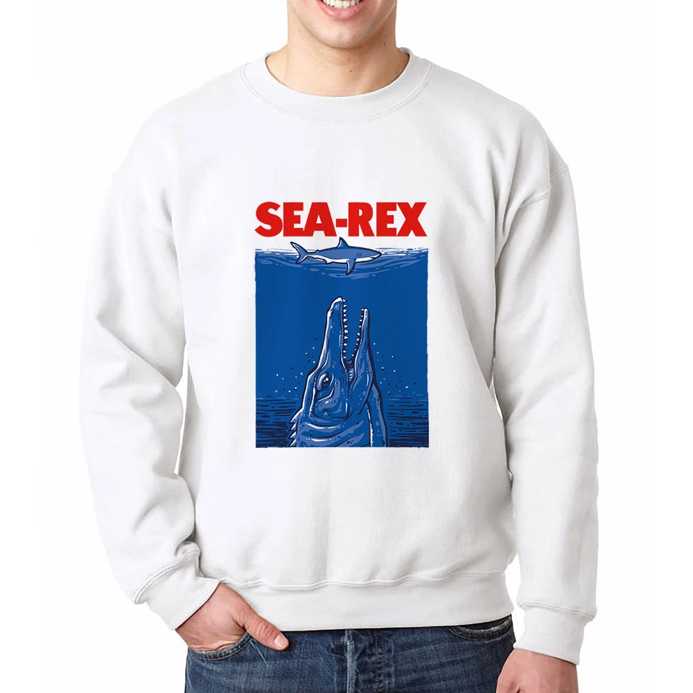 Babaseal Sea Rex Mosasaurus Print Letter Skate Print Hoodies Exo