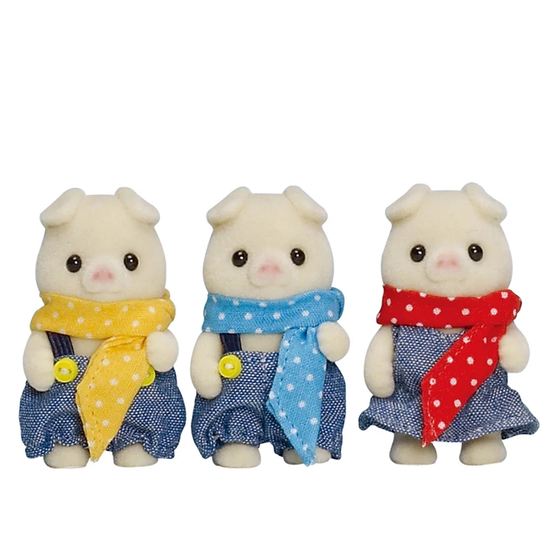 Sylvanian Families Детские близнецы игрушечные фигурки животных пушистый Кукольный дом набор свинья/обезьяна/кролик/белки/панда/шифон