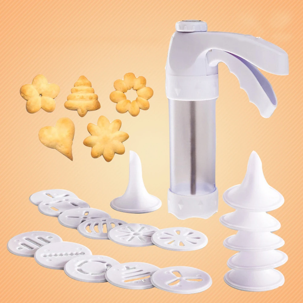 New Cookie Press Kit Gun Machine Cookie Making Cake Decoration 13 Press