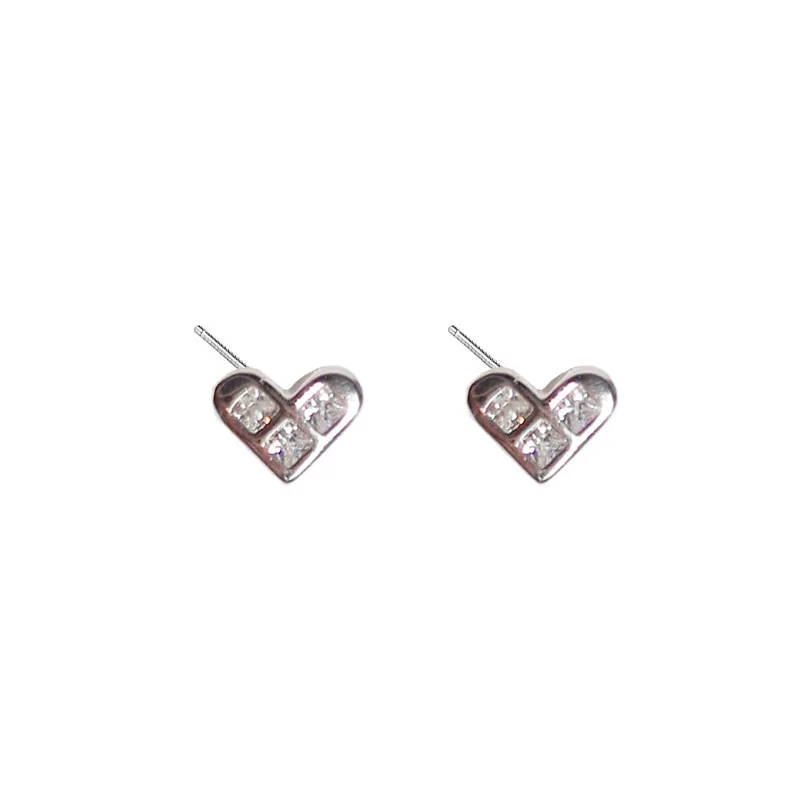 mini heart cz earring 100% 925 Sterling silver Jewelry fashion Hypoallergenic Stud earrings for women gift