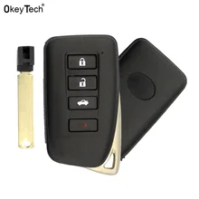 OkeyTech 3+1 Button Remote Keyless fob Enter Key Case for LEXUS RC GS ES RX NX IS 2013-2018 Smart Key Shell with small key blade