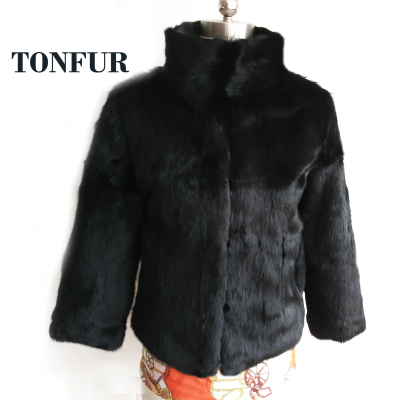 

2019 Classical Design Real Rabbit Fur Coat Short Waistcoat Women High Fashion Natural Fur Jacket WSR134