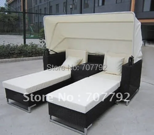 Новый городской стиль двухместная кровать из ротанга шезлонг|chaise lounge|rattan chaise