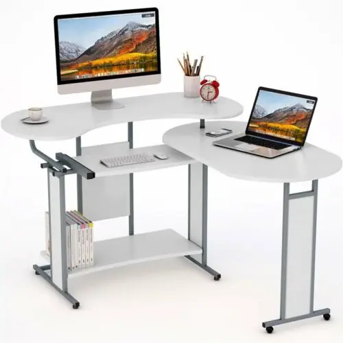 Reversible L Shaped Computer Desk Little Tree Rotating Corner Desk